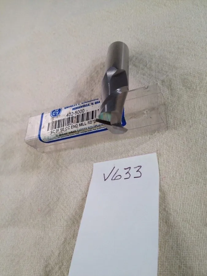 Режущий инструмент QUALITY CARBIDE 1/2" DIAMETER CARBIDE END MILL 402-5000 2 FL  — фото лота 1