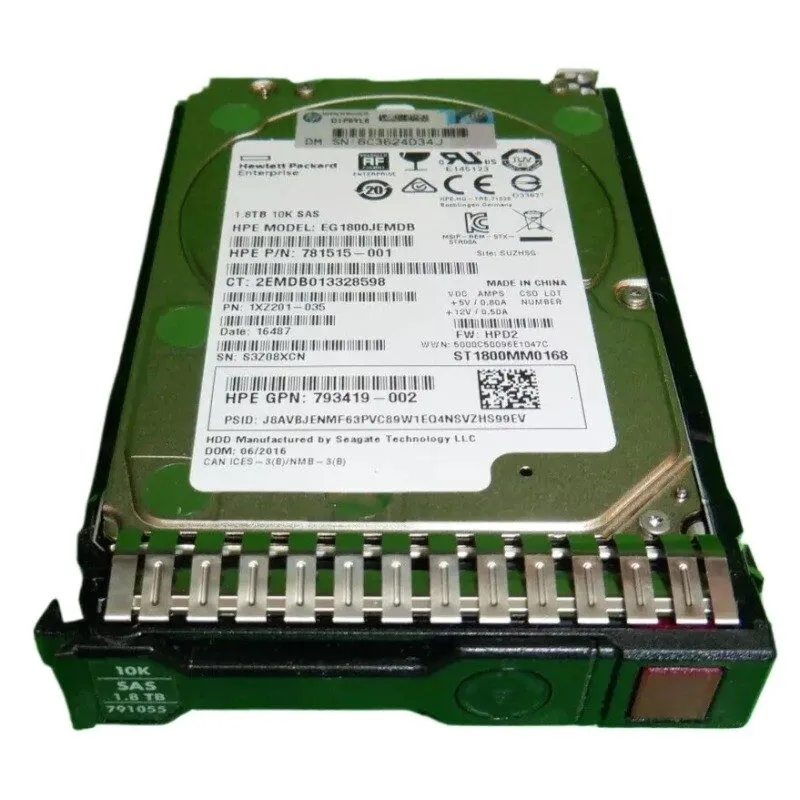 Жёсткий диск 791034-B21,791055-001 HP 1.8TB 10K 12G SC 2.5INCH SAS HDD
