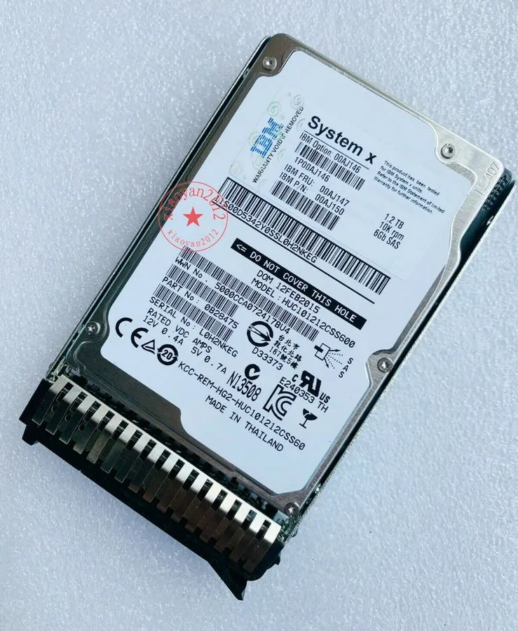 Жёсткий диск Lenovo IBM SAS HDD 1.2TB 10k SAS 6G SFF FRU 00AJ147 00AJ146 PN 00AJ