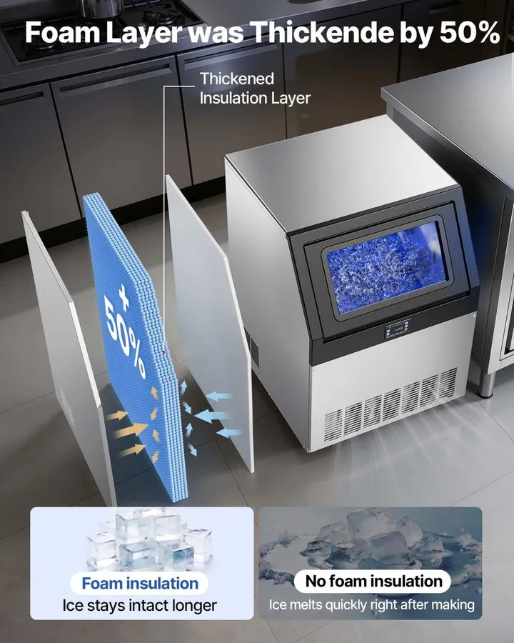 Льдогенератор 265lb/24h Commercial Ice Maker 85lb Bin, LED Display & Self-Cleani — фото лота 1