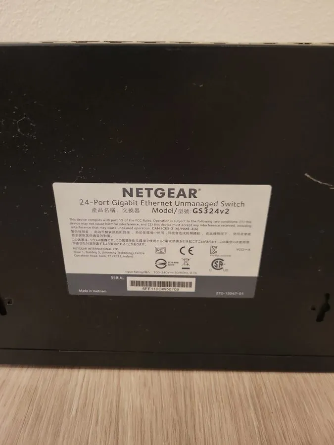 Коммутатор NETGEAR GS324-200NAS 24-Port Gigabit Ethernet Unmanaged Switch Black