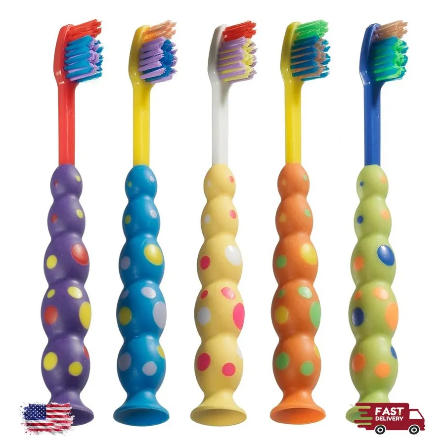 Вакуумная присоска Plak Smacker Kids Suction Cup Soft Toothbrush 29-Tuft Polka-D