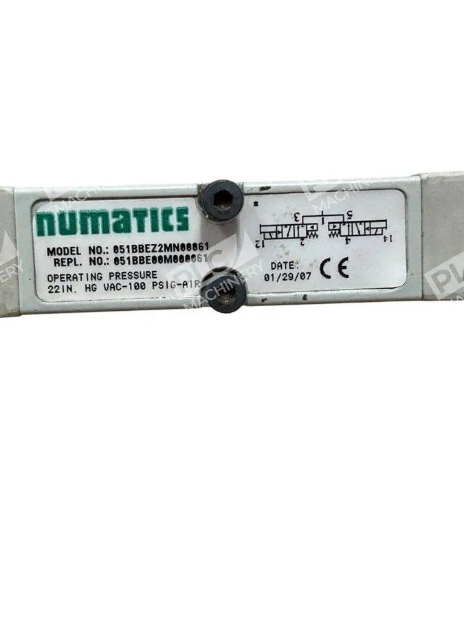 Пневмоклапан Numatics 051BBEZ2MN00061 Pneumatic Valve 22inHg-100PSI Air Spool &  — фото лота 1