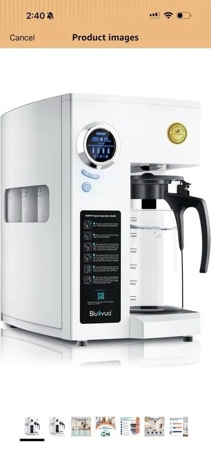 Насос Bluevua RO100ROPOT Reverse Osmosis System Countertop Water Filter 5 Stage