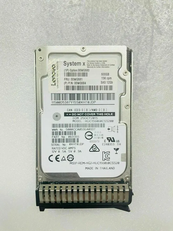 Жёсткий диск Lenovo 00WG680 00WG681 600GB 15K SAS 12Gbps 2.5" G3HS Hot Swap HDD 