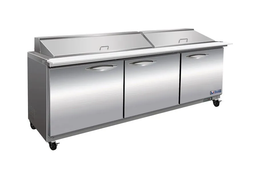 Холодильный шкаф IKON ISP72M Stainless Steel 3-Door Mega Top Prep Table 72in Rea — фото лота 1