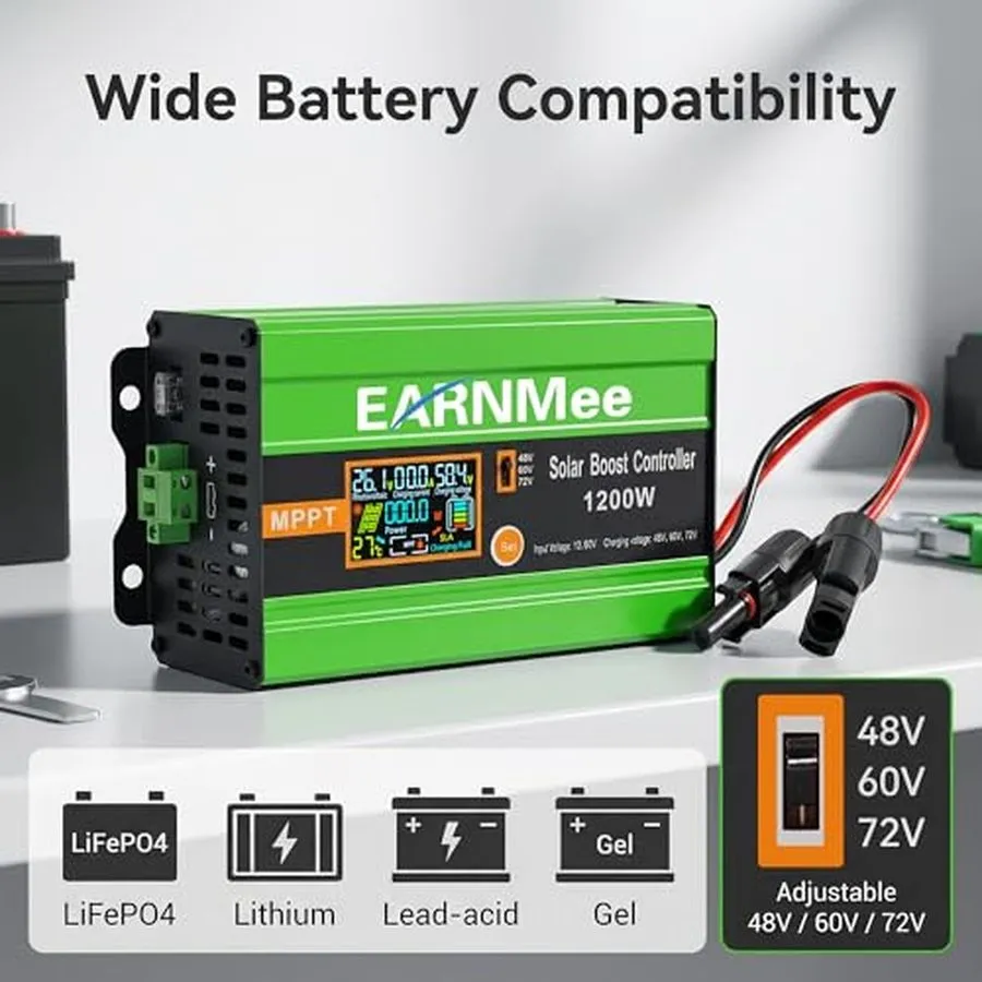 Аккумулятор 30A/48V MPPT Solar Charge Controller 1200W 12-60V Input to 48-72V 12 — фото лота 2