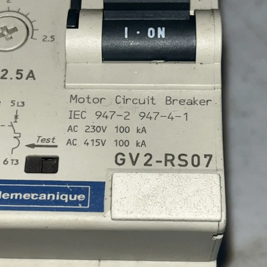 Автоматический выключатель Telemecanique GV2-RS07 3P Circuit Breaker 1.6-2.5A &  — фото лота 2