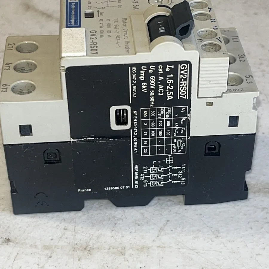 Автоматический выключатель Telemecanique GV2-RS07 3P Circuit Breaker 1.6-2.5A &  — фото лота 3
