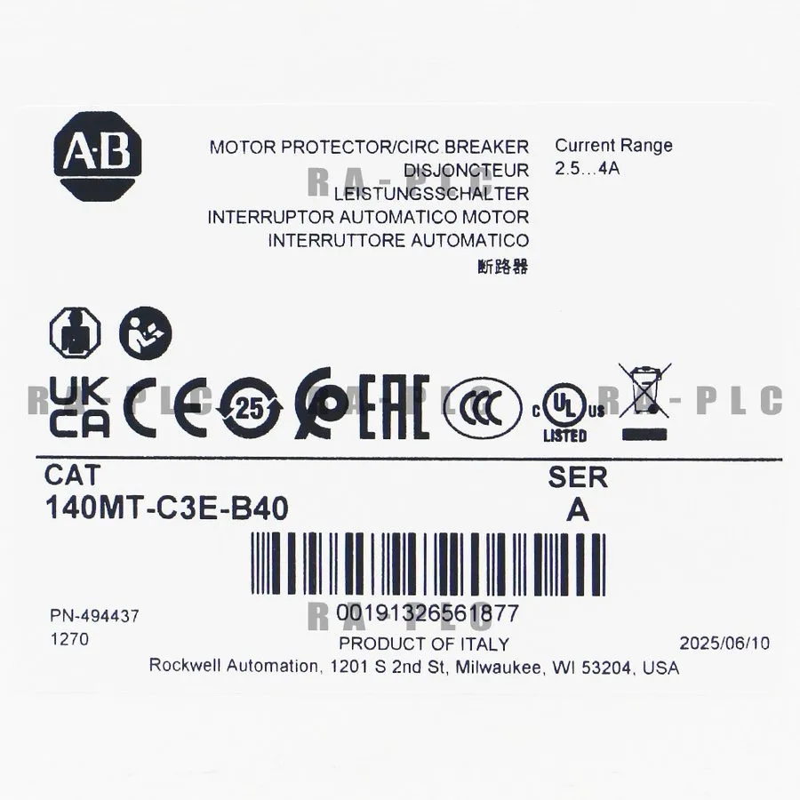 Автоматический выключатель 140MT-C3E-B40 AB MOTOR PROTECTION CIRCUIT BREAKER