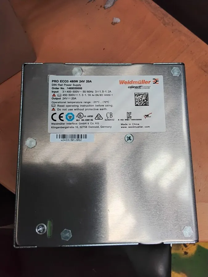 Блок питания Weidmuller PRO ECO3 480W 24V 20A DIN-Rail Power Supply 1469550000