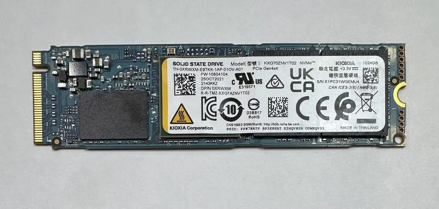 SSD-накопитель KIOXIA KXG70ZNV1T02 1TB M.2 2280 NVMe PCIe SSD 98% Health