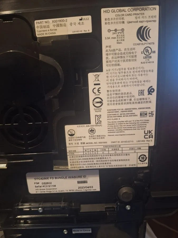 Принтер этикеток HID Fargo DTC4250e ID Card Printer & Encoder Fair Condition