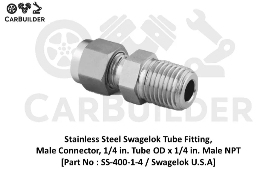 Разъём SWAGELOK SS-400-1-4 SS CONNECTOR FITTING, 1/4" TUBE x 1/4" MNPT MALE