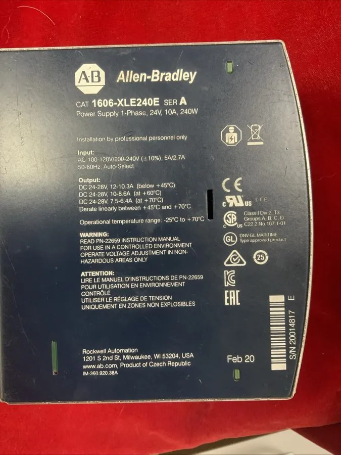 Блок питания Allen Bradley 1606-XLE240EN