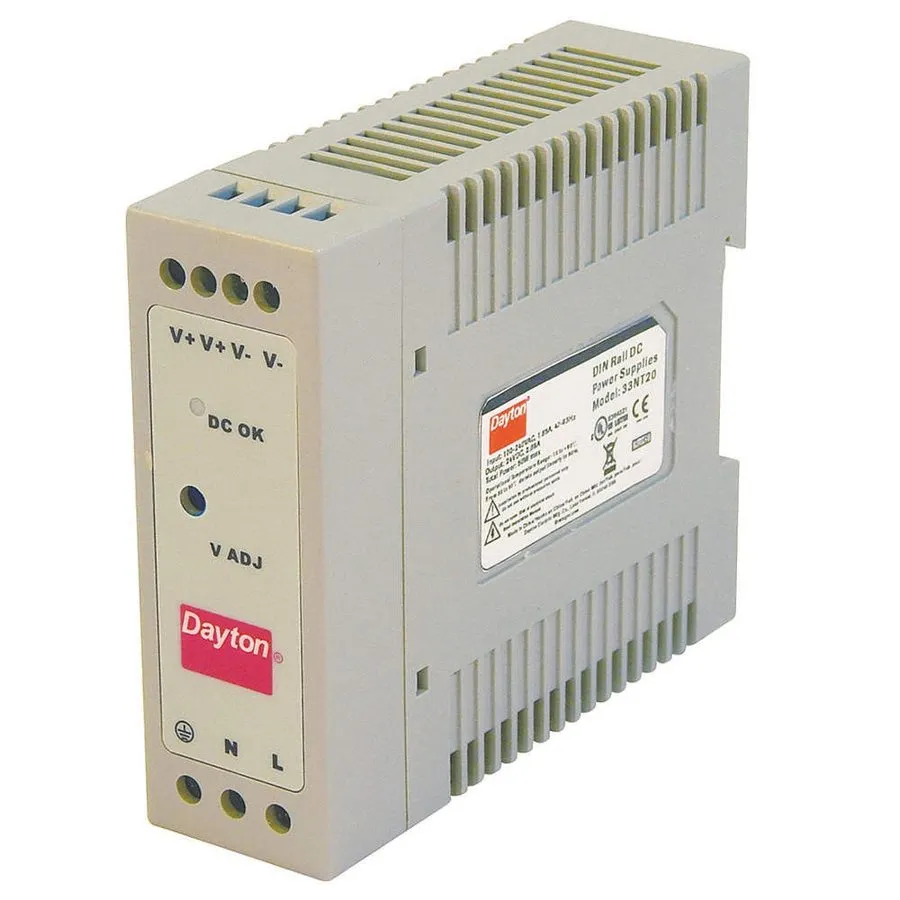 Блок питания DAYTON 33NT20 Power Supply,DIN Rail,50W,24VDC,Plastic — фото лота 1