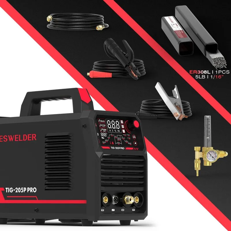 Сварочный аппарат 205A Tig Welder with Pulse Large LED Display, TIG-205P Pulsed 