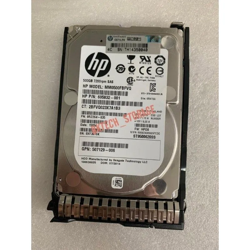 Сервер HPE 500GB 653953-001 652745-B21 7.2K 2.5" 6G DP G8 SAS MDL SERVER HARD DR