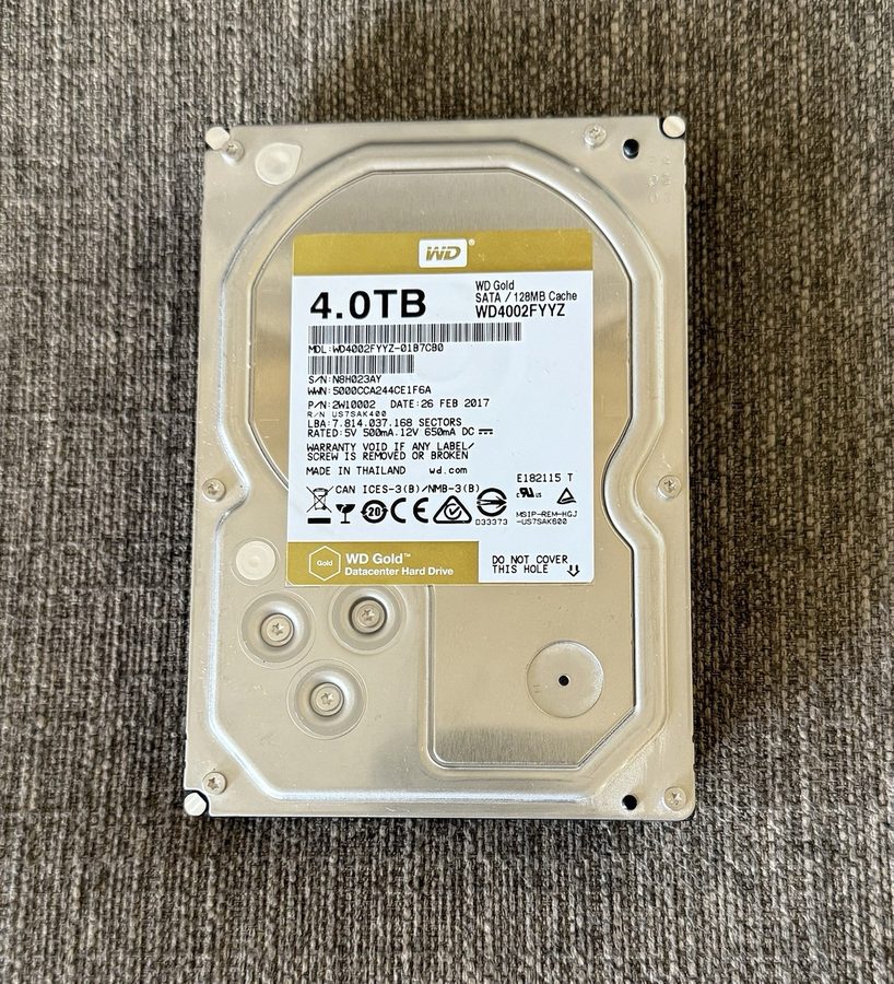 Жёсткий диск WD Western Digital Gold Enterprise WD4002FYYZ 4TB 3.5" SATA HDD 7.2