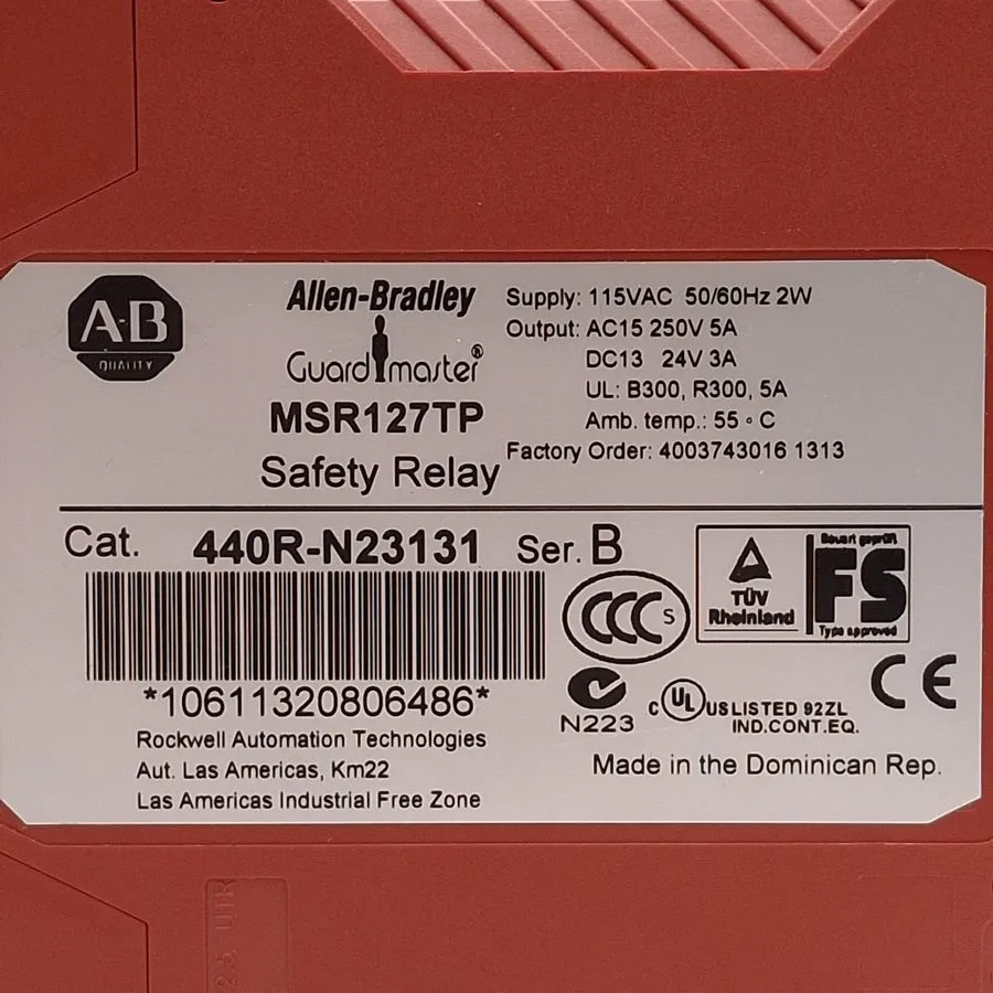Реле безопасности Allen Bradley 440R-N23131 GuardMaster MSR127TP Safety Relay