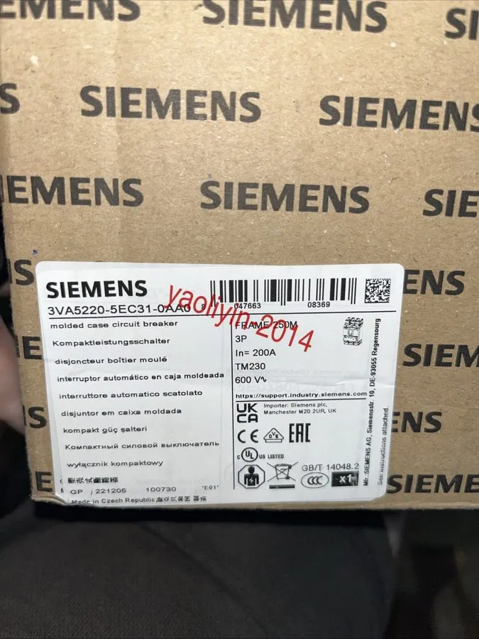 Автоматический выключатель Siemens 3VA5220-5EC31-0AA0 Circuit Breaker 200A 3-Pol