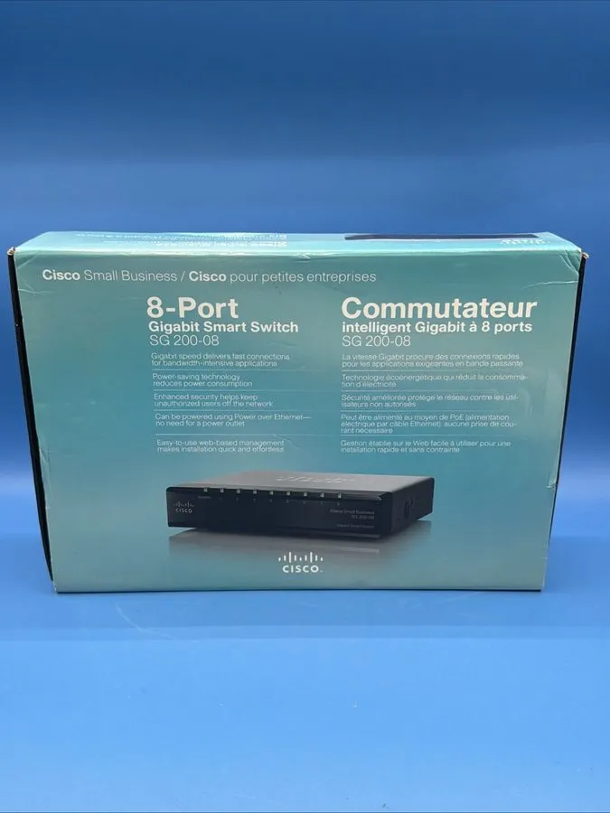 Коммутатор Cisco Small Business 8 Port Gigabit Smart Switch SG200-08
