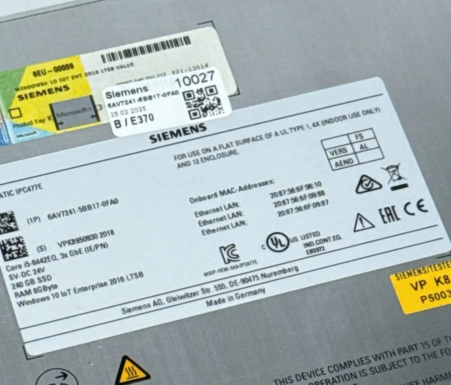 Промышленный компьютер Siemens Simatic IPC477E 6AV7241-5BB17-0FA0 — фото лота 2
