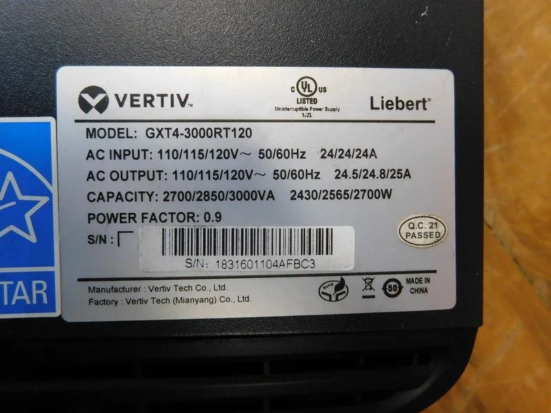 ИБП Liebert GXT4-3000RT120 U.P.S Systems JNC