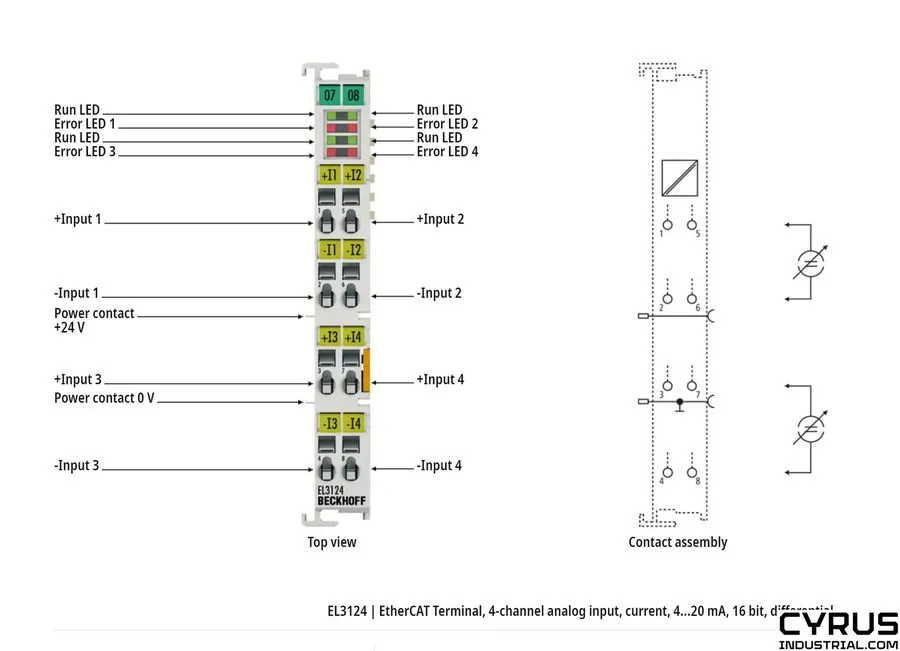 Модуль ввода-вывода Beckhoff EL3124 Analog Input EtherCAT Terminal