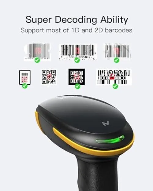 Сканер штрих-кода Bluetooth Barcode Scanner 2D, Wireless 2D QR Code Scanner with — фото лота 2