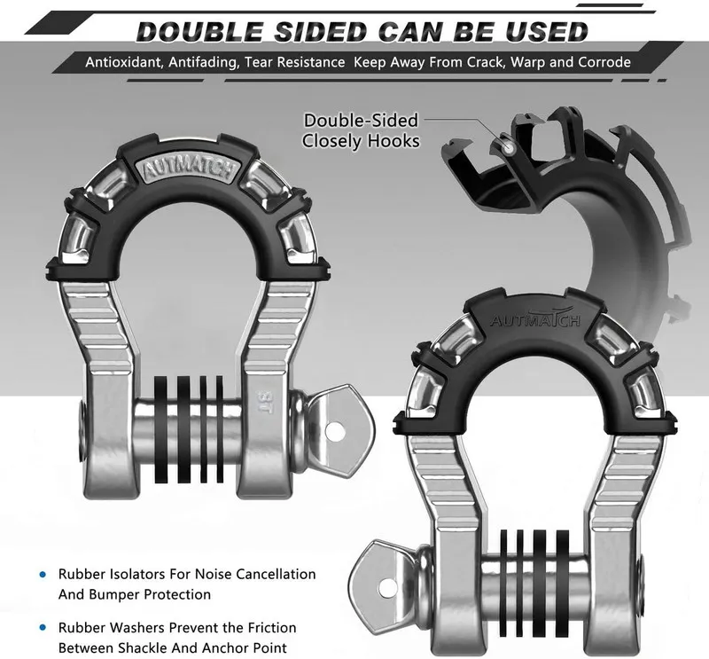 Такелажная скоба Shackles 3/4" D Ring Shackle 77,000Ibs(35T) Break Strength with — фото лота 1