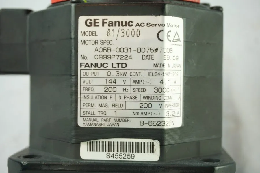 Серводвигатель Fanuc A06B-0031-B077 AC Servo Motor Good