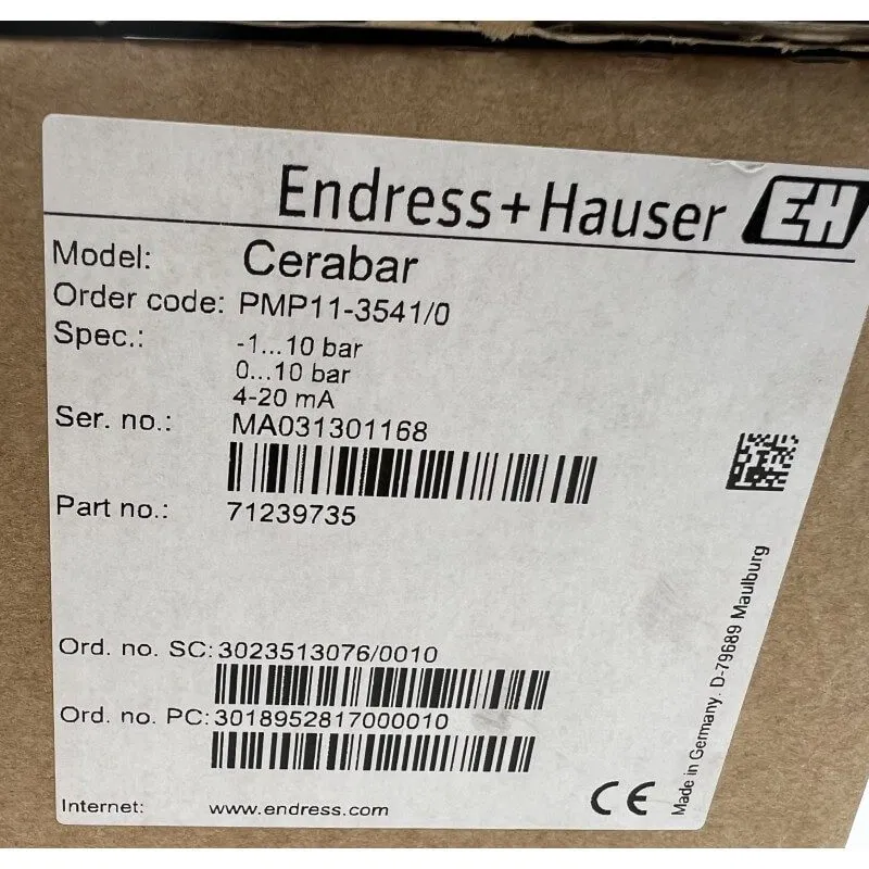Датчик давления Pressure transmitter CERABAR PMP11-3541/0 Endress+Hauser