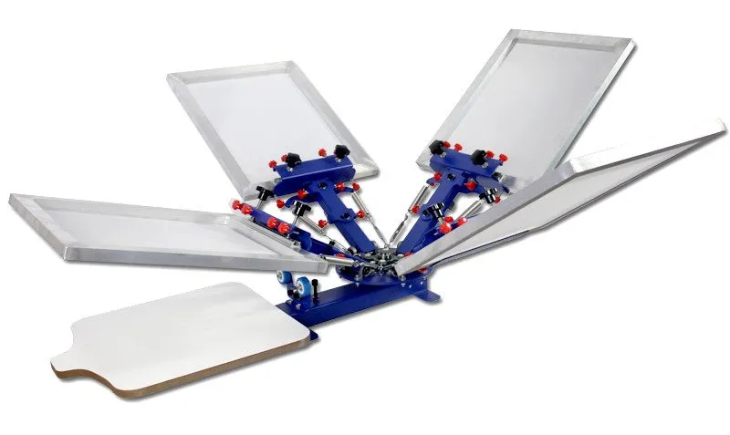 Плата 4 Color 1Station Screen Printing Machine Desktop Press Printer Shirt Press