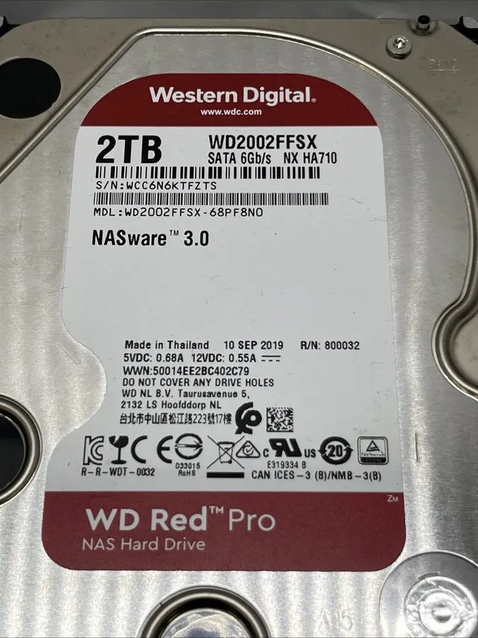 Жёсткий диск Western Digital WD Red Pro 2TB NAS Hard Drive HDD WD2002FFSX 7200RP — фото лота 1