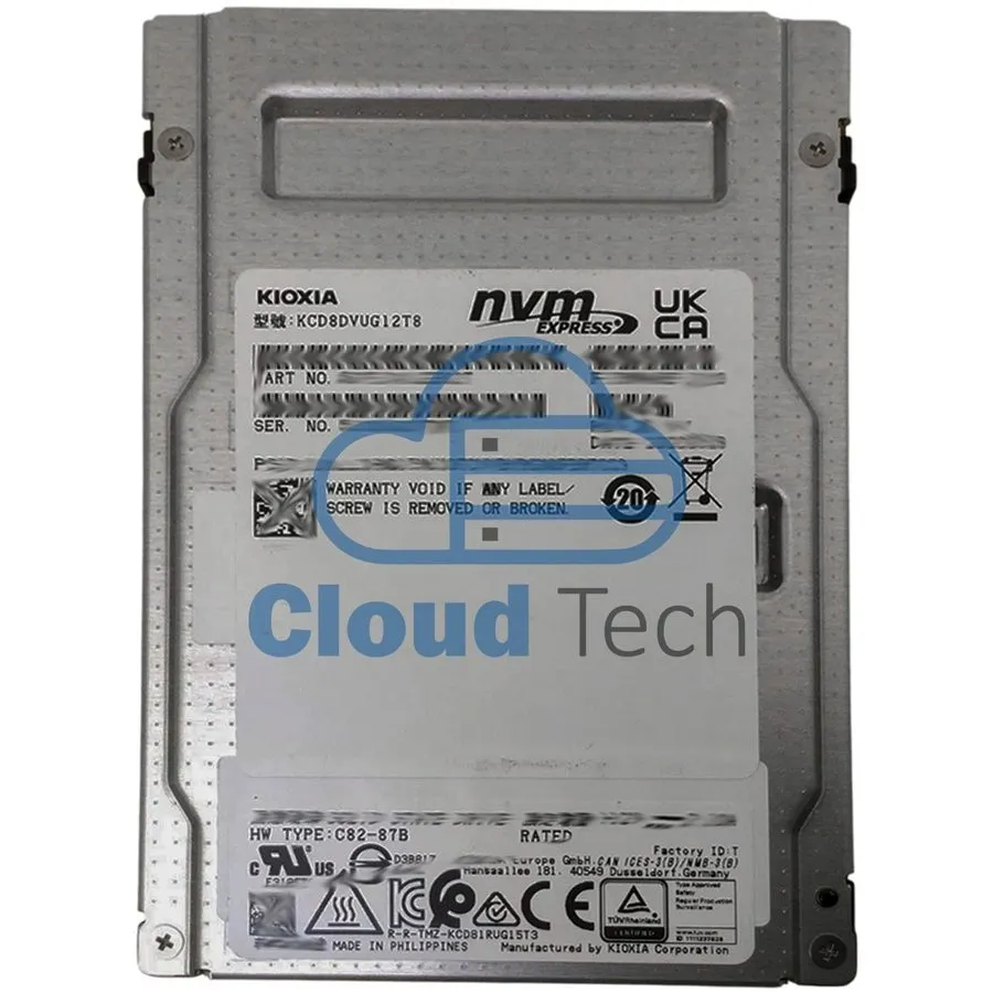 SSD-накопитель KCD8DVUG12T8 KIOXIA CD8-V 12.8TB PCIe 4.0 NVMe U.2 2.5in Internal