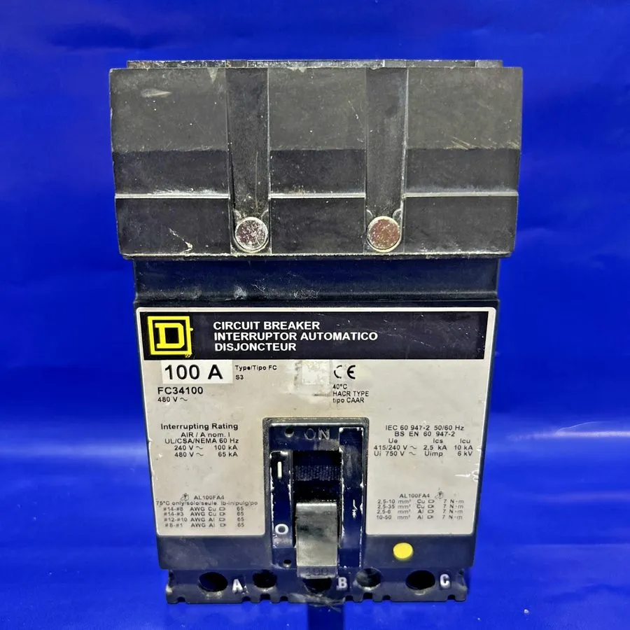 Автоматический выключатель Square D FC34100 circuit breaker Iline 3pole 100 amp 