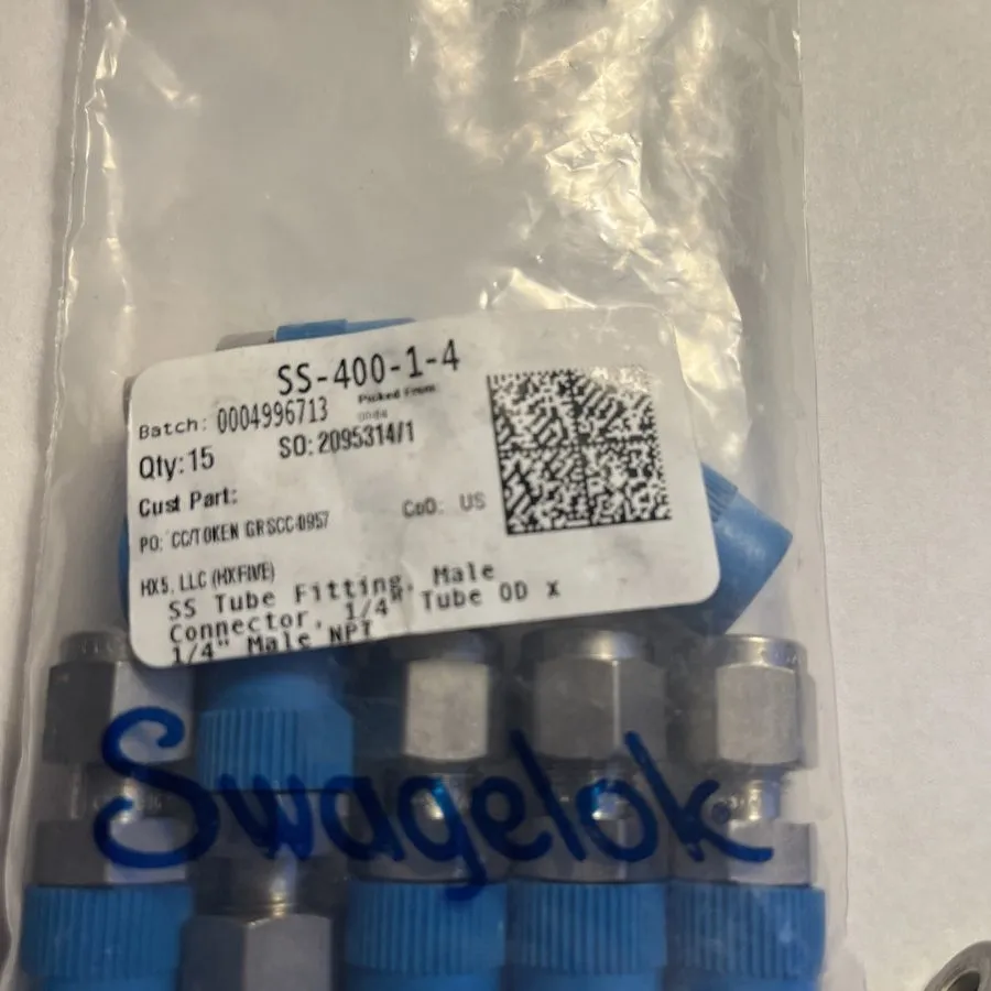 Разъём SWAGELOK SS-400-1-4 SS CONNECTOR FITTING, 1/4" TUBE x 1/4" MNPT MALE