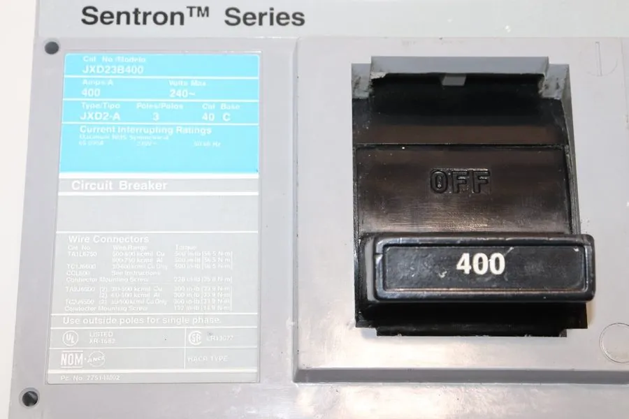 Автоматический выключатель ITE/SIEMENS SENTRON SERIES CIRCUIT BREAKER JXD23B400