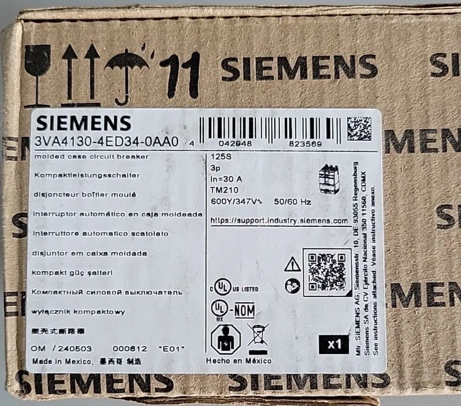 Автоматический выключатель Siemens 3VA4130-4ED34-0AA0 ,Circuit Breaker, 3P/30A /