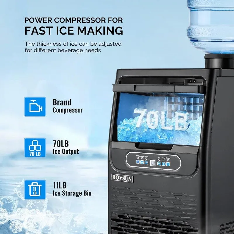 Льдогенератор Portable 70lbs/24H Built-in Commercial Apartment Home Ice Maker Ba — фото лота 2