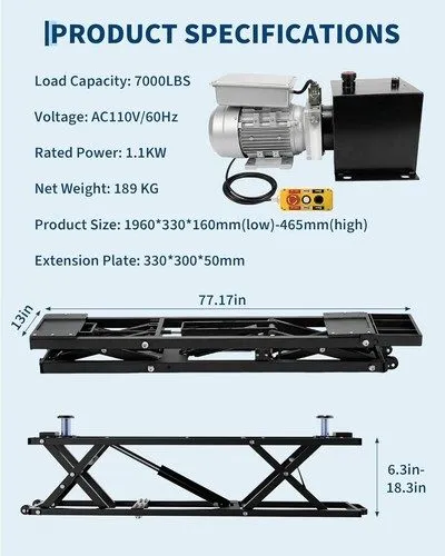Автоподъёмник OMT 7000lb Portable Car Lift with 26.8" Max Height Auto Lock Remot