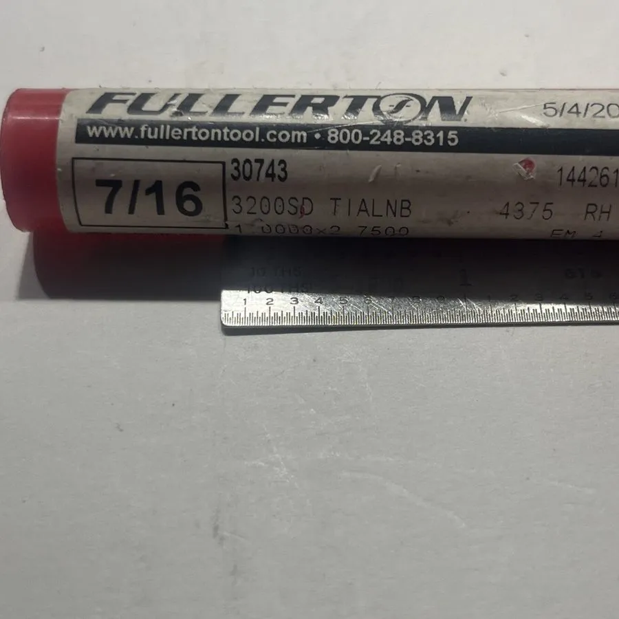 Режущий инструмент Fullerton 30743 7/16x1x2-3/4” 4-Flute Carbide Ball EndMill 32 — фото лота 1