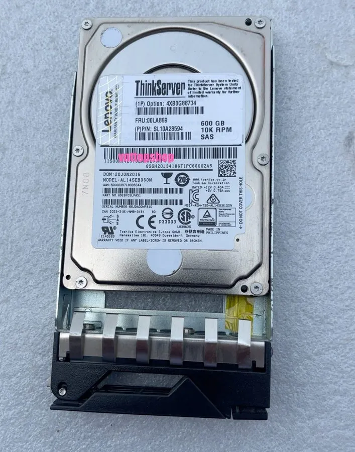 Жёсткий диск Lenovo 00LA869 4XB0G88734 600GB SL10A28594 10K 12Gb/s SAS Hot Swap