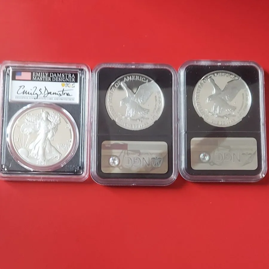 Лабораторный прибор PCGS NGC 2021-S Silver Eagle Type 2 Proof PR70DCAM PF70 Ultr — фото лота 1