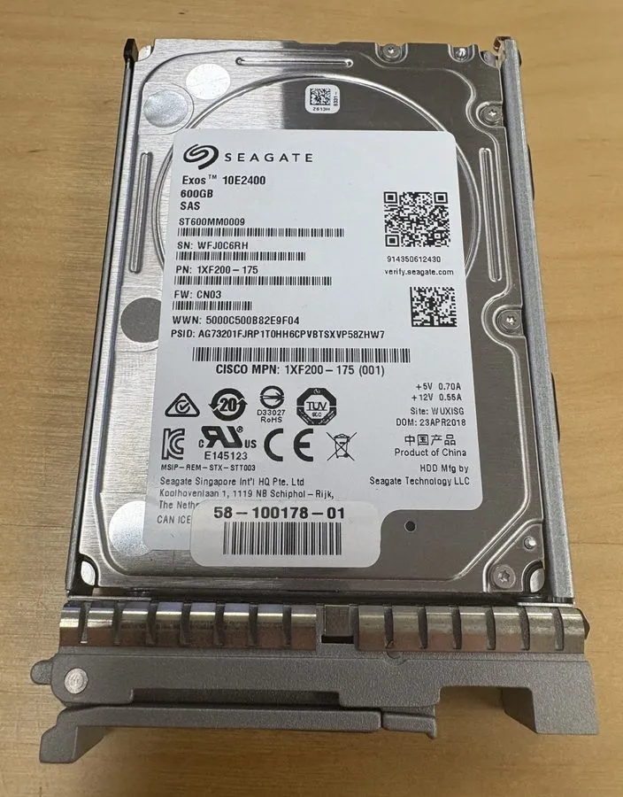 Жёсткий диск CISCO 600GB 12G 10K 2.5INCH SAS HDD UCS-HD600G10K12G WIPED
