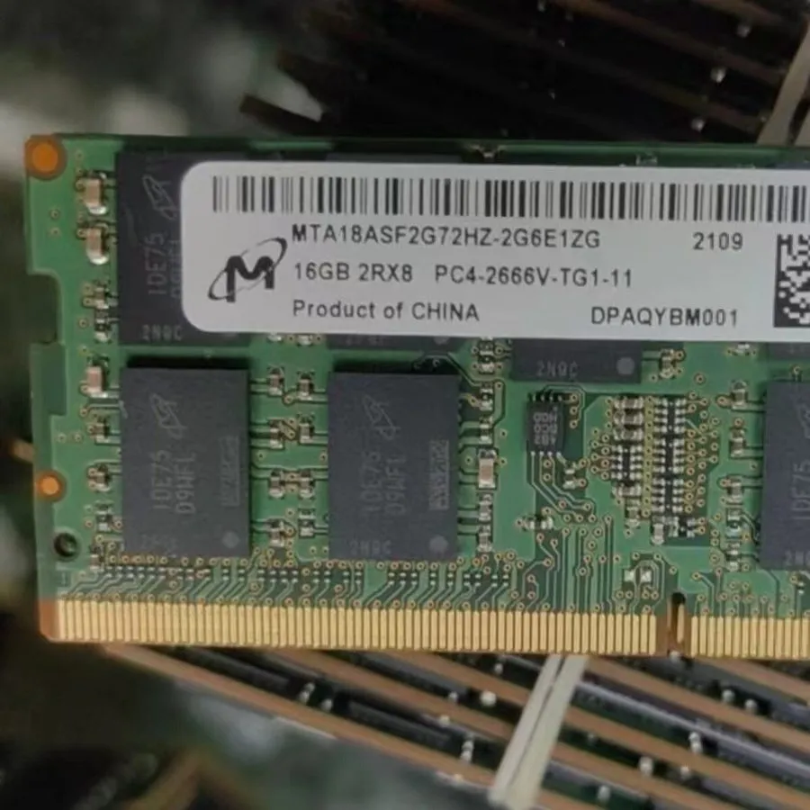 Модуль памяти Micron 16GB DDR4 2666MHz ECC 2RX8 SODIMM Server Memory Ram MTA18AS — фото лота 1