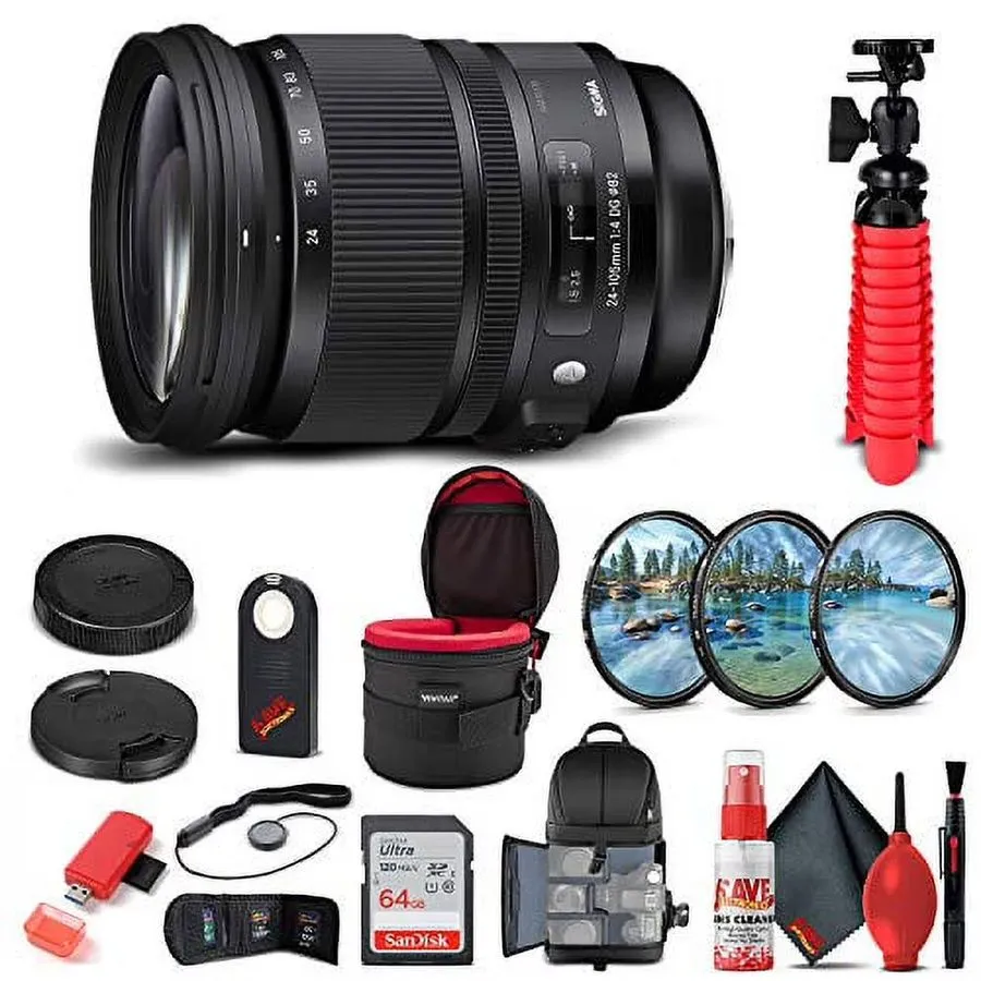 Объектив Sigma 24-105mm f/4 DG OS HSM Art Lens для Nikon F (635-306) Bundle