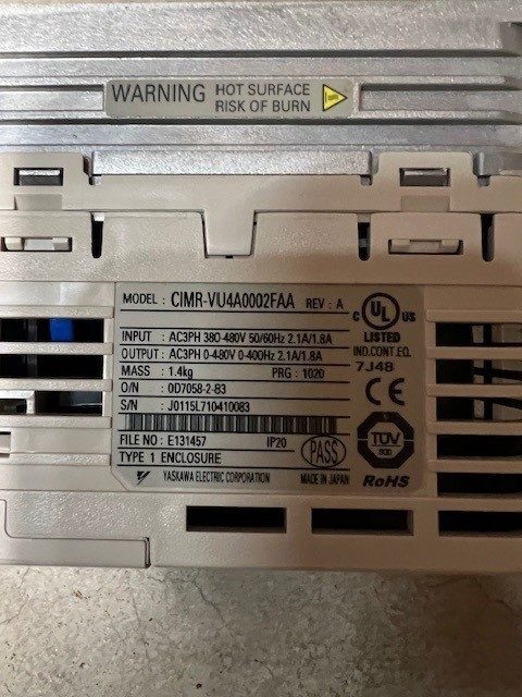 Частотный преобразователь Yaskawa CIMR-VU4A0002FAA V1000 AC Drive REV C 380-480V