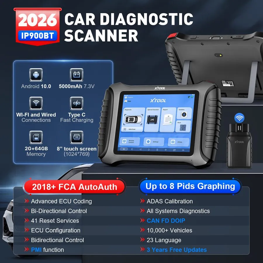 Диагностический сканер 2026 XTOOL IP900BT Bidirectional Auto OBD2 Scanner Diagno — фото лота 1